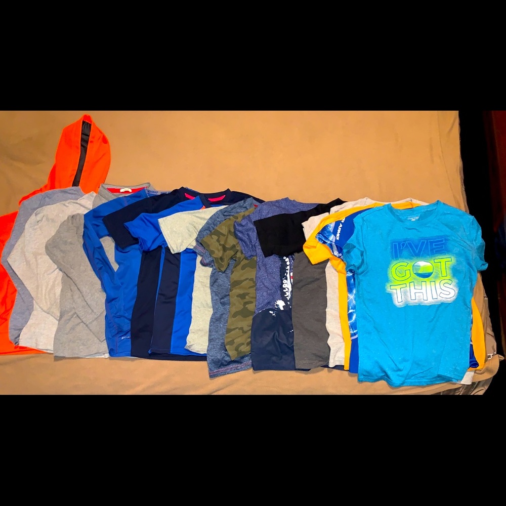 Boys 16 piece size Large shirt bundle.